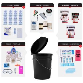 3 Person Essential Survival Kit, Bucket and Lid