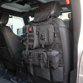 Universal Tactical Vehicle Back Seat Organizer with 3 Detachable Pouches Molle Pouches Truck Seat Organizer Tactical Gear for Car Truck Ford Jeep