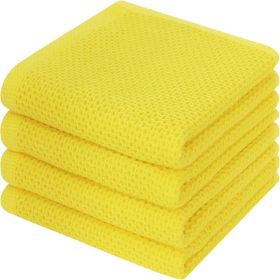 100% Cotton Waffle Weave Kitchen Towels, 4-Pack Super Soft and Absorbent Dish Towels for Drying Dishes, Kitchen