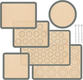 Silicone Baking Mat Set of 6, Silicone Mats for Baking, Baking Sheets Non Stick for Macaron, Cookie, Pizza, Bread and Pastry, Baking Supplies for