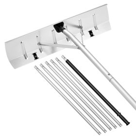 VEVOR Snow Roof Rake, 26 in Aluminum Blade, 7.5-20 ft Adjustable Roof Snow Scraper with Wheels, Anti-Slip Handle Snows Removal Tool