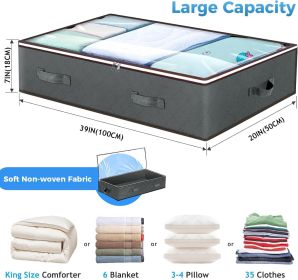 90L Under Bed Storage Containers, Closet Organizers and Storage Bins, Foldable Underbed Storage Bags for Blanket, Clothing, Comforter, Sweaters