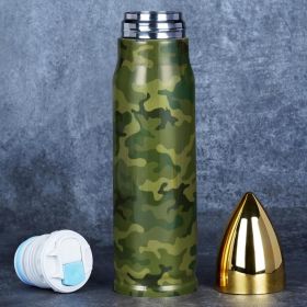 Camo Bullet Tumbler 17Oz: Double-Wall Vacuum Steel Bottle (Rugged Ice Retention) | Hiking/Travel/Tactical | Military Fan Gifts for Dad