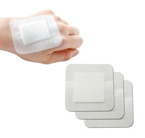Island Dressing. Case of 100 Adhesive Dressings 4" x 8" for Wound Protection. Sterile dressings with Non-Adherent Island pad. Single use & Latex-