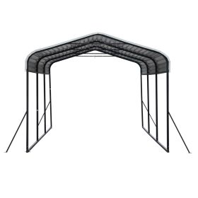 12'x15'ft Outdoor Heavy-duty Carport for Backyard, Black