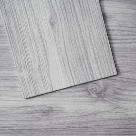 VEVOR Self Adhesive Vinyl Floor Tiles 36 x 6 inch, 20 Tiles 0.62mm Thick Peel & Stick, Light Gray Wood Grain DIY Flooring for Kitchen, Dining Roo