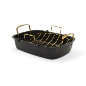 2-Piece Roaster with Rack - Black