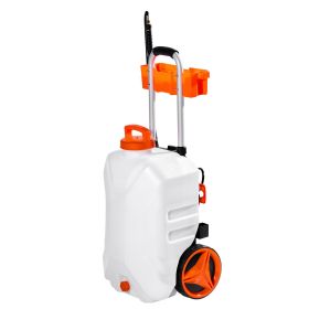 10 Gal Battery Powered Sprayer with Cart Wheeled 0-80 PSI Electric Weed Sprayer