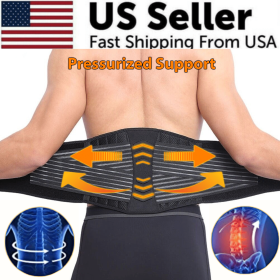 Lower Back Support Brace Lumbar Waist Belt Double Pull Breathable Belt Men Women (Brace Size: M)