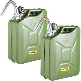 VEVOR Jerry Fuel Can, 5.3 Gallon / 20 L Portable Jerry Gas Can with Flexible Spout System (Quantity: 2 Piece, Color: Green)