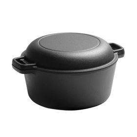 Multi-usage Dutch Oven  for Both Indoor and Outdoor (Color: Black, Type: Cookware)