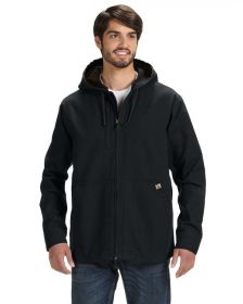 Men's 100% Cotton 12 oz. Canvas/Polyester Thermal Lining Hooded Tall Laredo Jacket - BLACK - XLT (Color: Black, size: XLT)