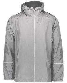 Holloway 229582 Men's Packable Full-Zip Jacket (Color: ATHLETIC GREY, size: 4XL)