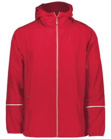 Holloway 229582 Men's Packable Full-Zip Jacket (Color: SCARLET, size: XL)