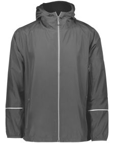 Holloway 229582 Men's Packable Full-Zip Jacket (Color: CARBON, size: S)