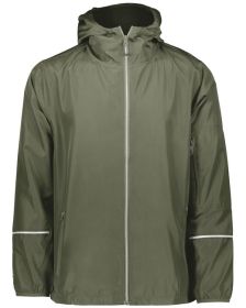 Holloway 229582 Men's Packable Full-Zip Jacket (Color: OLIVE, size: XL)