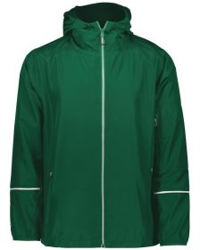 Holloway 229582 Men's Packable Full-Zip Jacket (Color: DARK GREEN, size: 2XL)