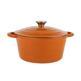 4.5 Quart Dutch Oven Pot with Lid for Bread Baking & Cooking (Color: Orange, Type: Cookware)
