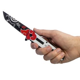 9" Spring Assisted Anime Knife with Tanto Blade (Color: Red and White)